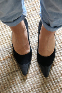 Salvatore Ferragamo Black Suede Heels