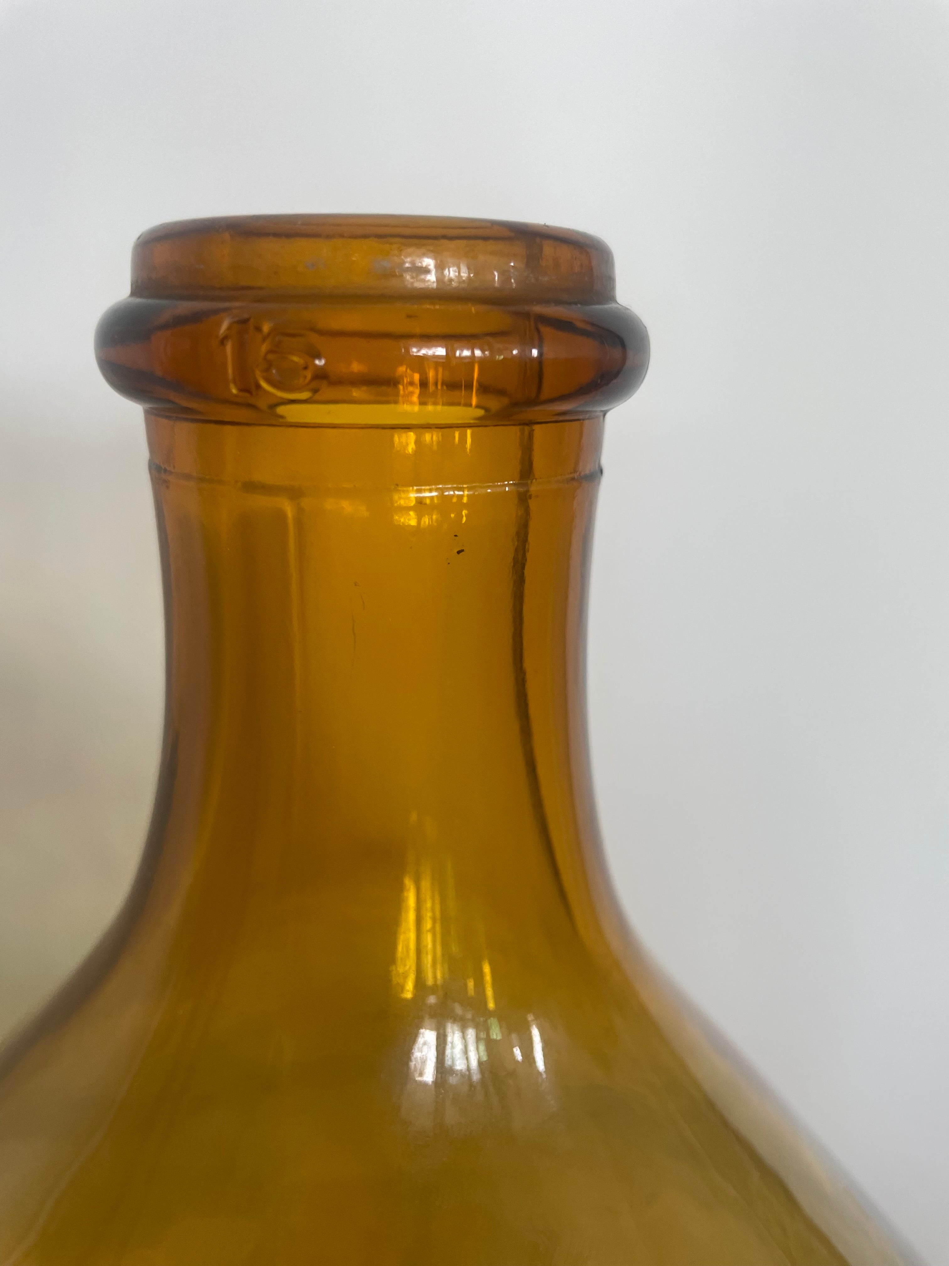 Vintage French glass winemakers bottle