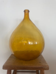 Vintage French glass winemakers bottle
